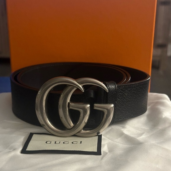 Men’s Double G Leather Gucci Belt - Picture 1 of 12